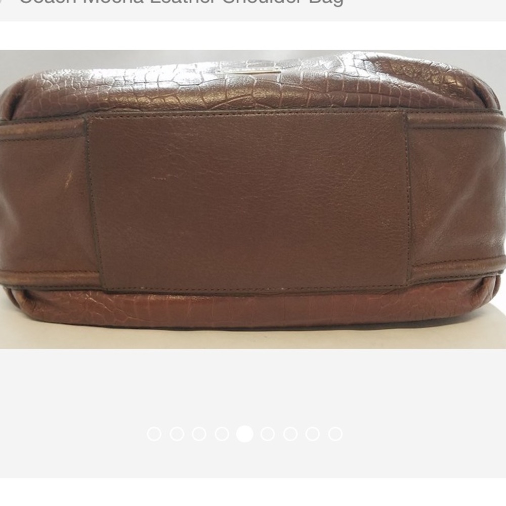 Coach Mocha Leather Shoulder Bag - Picture 6 of 16